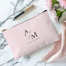 Minimal Pastel Pink Initial & Personalisiert Zubehörtasche