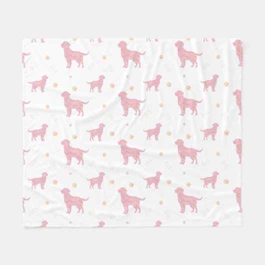 Minimal Pastel pink Labrador Retriever Blanket Fleecedecke (Vorderseite (Horizontal))