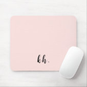 Minimal Pastel Pink Monogram Initials Mousepad (Mit Mouse)