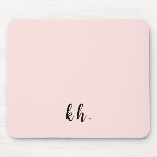 Minimal Pastel Pink Monogram Initials Mousepad (Vorne)