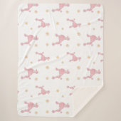 Minimal Pastel Pink Poodle Pattern Blanket Sherpadecke (Vorderseite)