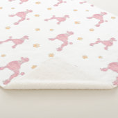 Minimal Pastel Pink Poodle Pattern Blanket Sherpadecke (3/4)