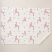 Minimal Pastel Pink Poodle Pattern Blanket Sherpadecke (Vorderseite (Horizontal))