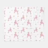 Minimal Pastel Pink Poodle Silhouette Blanket Fleecedecke (Vorderseite (Horizontal))