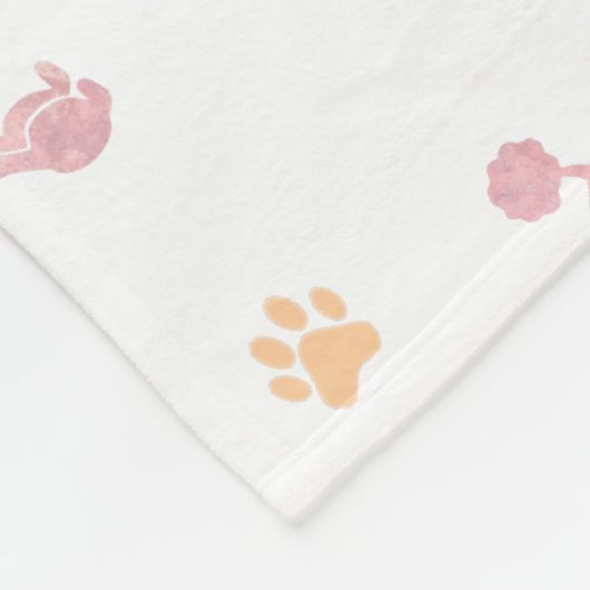 Minimal Pastel Pink Poodle Silhouette Blanket Fleecedecke (Ecke)
