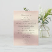 Minimal Pastel Pink Rose Pearl Geburtstag Glitzer Einladung (Stehend Vorderseite)