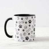Minimal Paw & Bones Pattern Mug Tasse (Links)