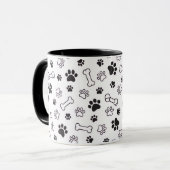 Minimal Paw & Bones Pattern Mug Tasse (Vorderseite Links)