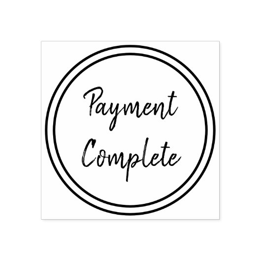 Minimal "Payment Complete"  Gummistempel (Prägung)