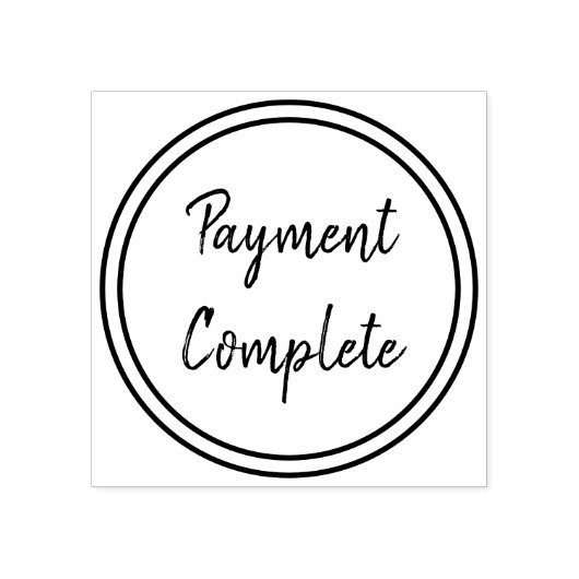 Minimal "Payment Complete"  Gummistempel (Prägung)
