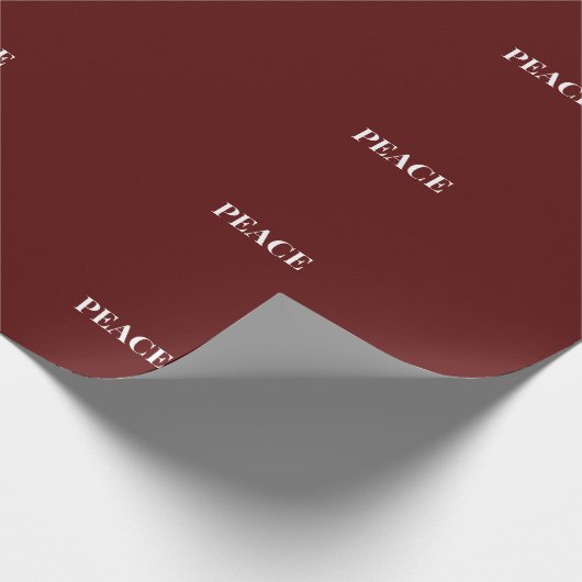 Minimal PEACE | Deep Red Holiday Geschenkpapier (Ecke)