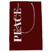 Minimal PEACE | Deep Red Holiday Mittlere Geschenktüte (Vorderseite)