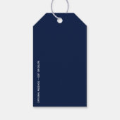 Minimal PEACE | Navy Blue Holiday  Geschenkanhänger (Rückseite)