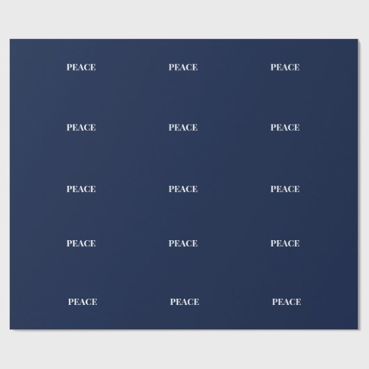 Minimal PEACE | Navy Blue Holiday Geschenkpapier (Flach)