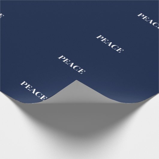Minimal PEACE | Navy Blue Holiday Geschenkpapier (Ecke)