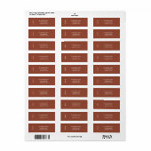 Minimal PEACE | Terracotta Holiday Address Label (Vorne)