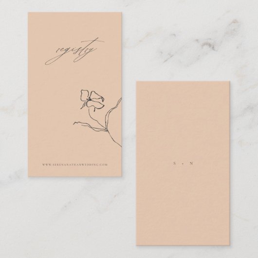 Minimal Peach Delicate Frische Pasta machen Begleitkarte (Vorne/Hinten)