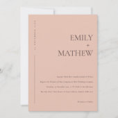 MINIMAL PEACH RUST ORANGE TYPOGRAPHY WEDD EINLADUNG (Vorderseite)