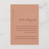 MINIMAL PEACH RUST ORANGE WEDEDING DETAIL ENCLOSUR BEGLEITKARTE (Vorderseite)