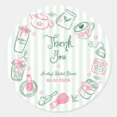 Minimal Perfect Matcha  Bridal Shower Thank You Runder Aufkleber (Vorderseite)