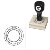 Minimal Personal Address Stamp – Round Name Design Gummistempel (Stempel)