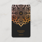 Minimal Personal Trainer Black Orange Mandala Visitenkarte (Vorderseite)