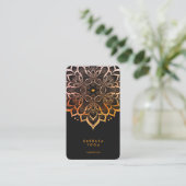 Minimal Personal Trainer Black Orange Mandala Visitenkarte (Stehend Vorderseite)