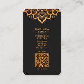 Minimal Personal Trainer Black Orange Mandala Visitenkarte (Rückseite)