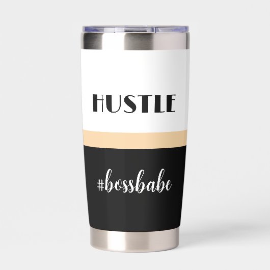 Minimal Personalisiert Hustle Boss Babe Thermobecher (Vorderseite)
