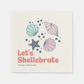 Minimal Personalisiert Seashell Geburtstag Serviette (Vorderseite)