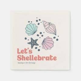 Minimal Personalisiert Seashell Geburtstag Serviette