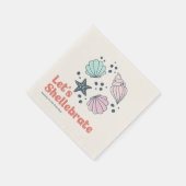 Minimal Personalisiert Seashell Geburtstag Serviette (Ecke)