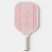 Minimal Personalized Blush Pink Pickleball Schläger (Rückseite)