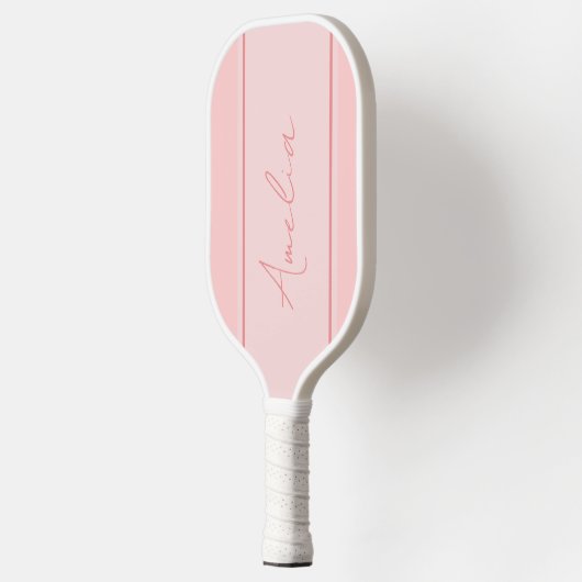 Minimal Personalized Blush Pink Pickleball Schläger (Links)
