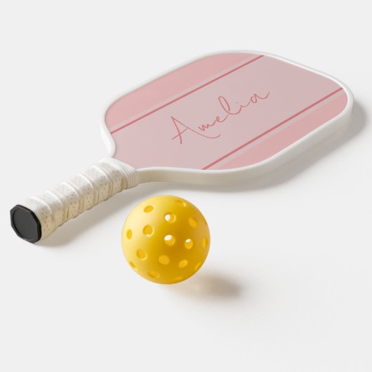 Minimal Personalized Blush Pink Pickleball Schläger (Ablage2  )