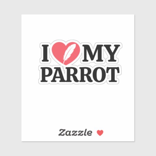 Minimal Personalized Parrot Lover Quote Typography Aufkleber (Blatt)