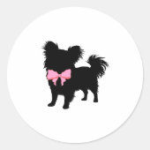 Minimal Pet Silhouette Dog Grooming Classic Runder Aufkleber (Vorderseite)