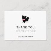 Minimal Pet Silhouette Dog Grooming QR Code Dankeskarte (Vorderseite)