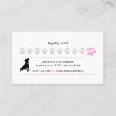 Minimal Pet Silhouette Dog Trainer Reward Treuekarte (Rückseite)