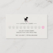 Minimal Pet Silhouette Dog Walker Reward Treuekarte (Rückseite)