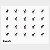 Minimal Pet Silhouette Dog Walking Classic Runder Aufkleber (Blatt)