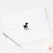 Minimal Pet Silhouette Dog Walking Classic Runder Aufkleber (Umschlag)