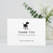 Minimal Pet Silhouette Dog Walking QR Code Dankeskarte (Stehend Vorderseite)