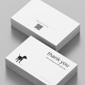 Minimal Pet Silhouette Dog Walking QR Code Dankeskarte