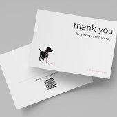 Minimal Pet Silhouette Dog Walking QR Code Dankeskarte