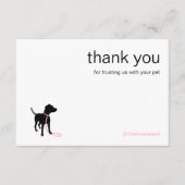 Minimal Pet Silhouette Dog Walking QR Code Dankeskarte (Vorderseite)