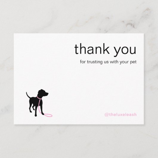 Minimal Pet Silhouette Dog Walking QR Code Dankeskarte (Vorderseite)