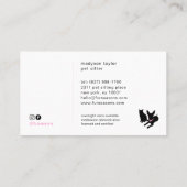 Minimal Pet Silhouette Pet Sitting Dog Cat Logo Visitenkarte (Rückseite)