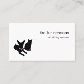 Minimal Pet Silhouette Pet Sitting Dog Cat Logo Visitenkarte (Vorderseite)