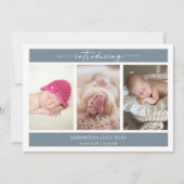 Minimal Photo Baby Introducing Announcement Card Einladung (Vorderseite)